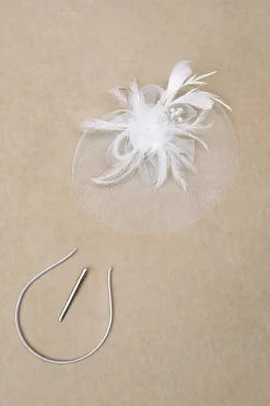 BABEYOND Fascinators<Retro Mesh Feather Beaded Fascinator