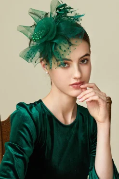 BABEYOND Fascinators | Vintage<Retro Polka Dot Veil Fascinator