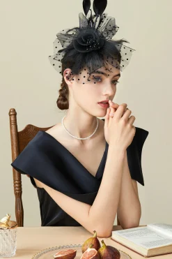 BABEYOND Fascinators | Vintage<Retro Polka Dot Veil Fascinator