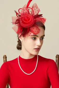 BABEYOND Fascinators | Vintage<Retro Polka Dot Veil Fascinator