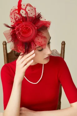 BABEYOND Fascinators | Vintage<Retro Polka Dot Veil Fascinator