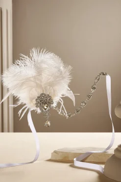 BABEYOND Feather | Rhinestone<Retro Rhinestone Ostrich Feather Headband