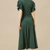 BABEYOND Flapper Dresses | Day Dresses<Retro Tie Neck Midi Ruffle Dress