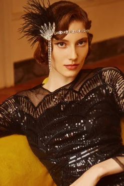 BABEYOND Feather | Chain<Rhinestone Beaded Feather Headband