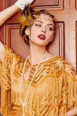 BABEYOND Feather | Rhinestone<Rhinestone Chain Feather Headband