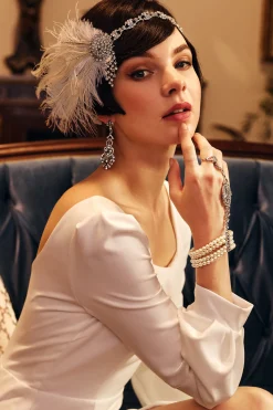 BABEYOND Feather | Chain<Rhinestone Chain Feather Headpiece