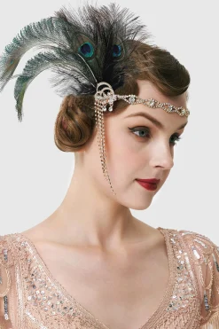 BABEYOND Feather | Chain<Rhinestone Chain Flapper Headband