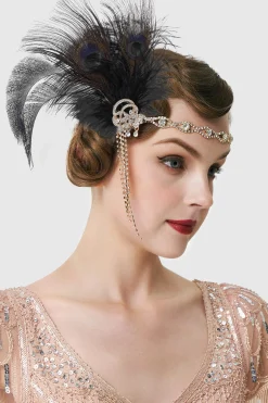 BABEYOND Feather | Chain<Rhinestone Chain Flapper Headband