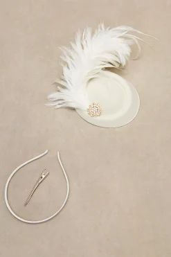 BABEYOND Fascinators<Rhinestone Derby Feather Pillbox Fascinator