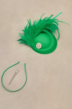 BABEYOND Fascinators<Rhinestone Derby Feather Pillbox Fascinator