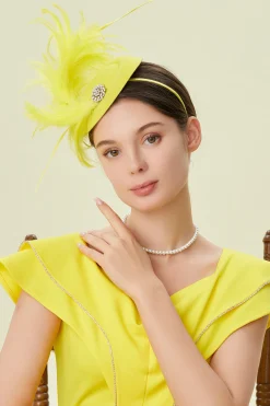 BABEYOND Fascinators<Rhinestone Studded Feather Flapper Fascinator