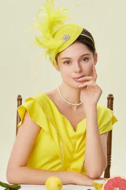 BABEYOND Fascinators<Rhinestone Studded Feather Flapper Fascinator