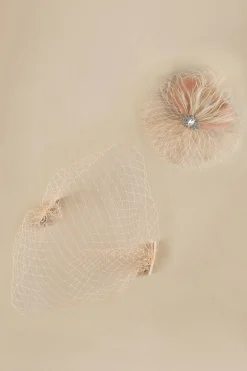 BABEYOND Fascinators | Rhinestone<Rhinestone Studded Veil Feather Fascinator
