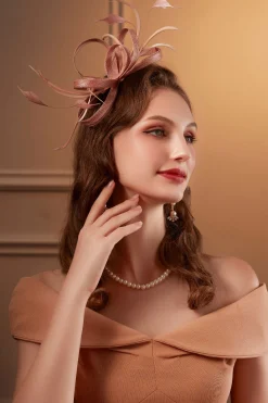 BABEYOND Fascinators<Ribbon Feather Headband Fascinators