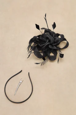 BABEYOND Fascinators<Ribbon Knot Feather Floral Fascinator