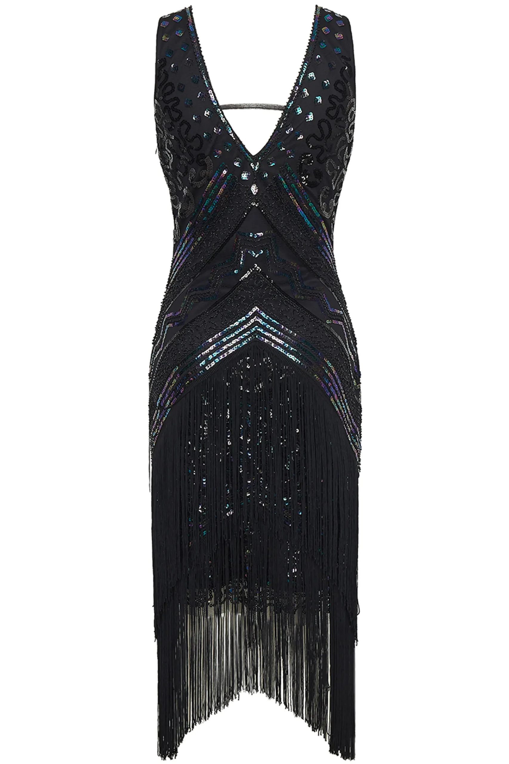 BABEYOND Fringe | Flapper Dresses<Rolling 20s Deep V-Neck Prom Dress