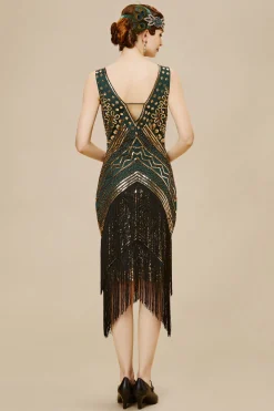 BABEYOND Fringe | Flapper Dresses<Rolling 20s Deep V-Neck Prom Dress