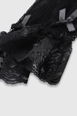 BABEYOND Gloves<9.45" Ruffled Lace Mesh Gloves
