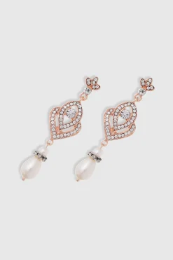 BABEYOND Earrings | Vintage<1920s Art Deco Crystal Pearl Drop Earrings
