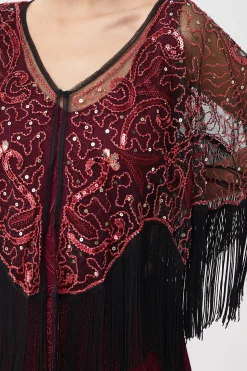 BABEYOND Shawls & Scarves | Vintage<1920s Beaded Sequin Flapper Shawl