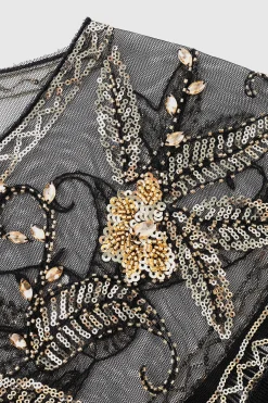 BABEYOND Vintage | Shawls & Scarves<1920s Beaded Sequin Floral Shawl