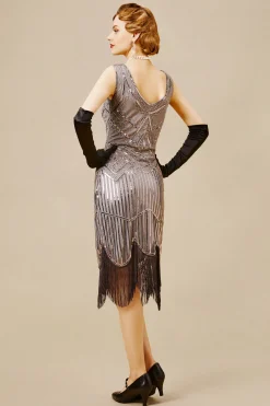 BABEYOND Flapper Dresses | Fringe<1920s Beaded Sequin Fringe Prom Party Dress