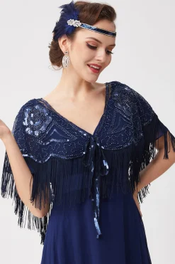 BABEYOND Shawls & Scarves | Vintage<1920s Beaded Sequin Gatsby Shawl