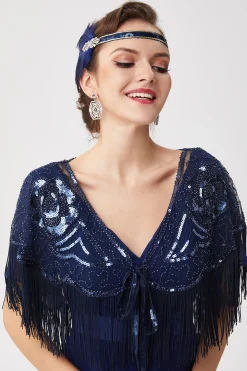 BABEYOND Shawls & Scarves | Vintage<1920s Beaded Sequin Gatsby Shawl