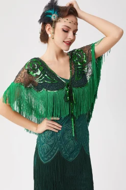 BABEYOND Shawls & Scarves | Vintage<1920s Beaded Sequin Gatsby Shawl