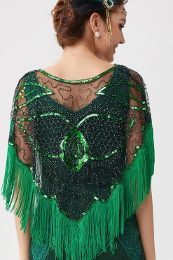 BABEYOND Shawls & Scarves | Vintage<1920s Beaded Sequin Gatsby Shawl