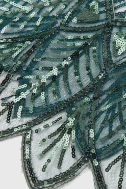BABEYOND Shawls & Scarves | Vintage<1920s Beaded Sequin Leaf Shawl