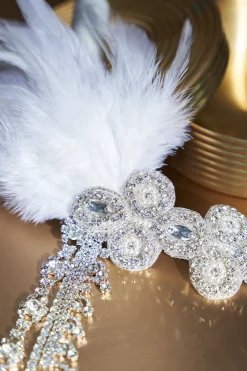 BABEYOND Feather | Rhinestone<1920s Crystal Beaded Feather Headband