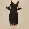 BABEYOND Fringe | Sequin<1920s Embroidery Retro Midi Flapper Dress