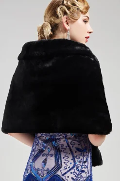 BABEYOND Shawls & Scarves | Vintage<1920s Faux Fur Scarf Wrap Evening Cape