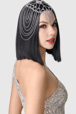 BABEYOND Rhinestone | Chain<1920s Rhinestone Chain Cage Headpiece