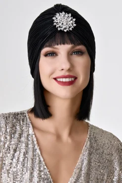 BABEYOND Hats<1920s Rhinestone Turban Hat