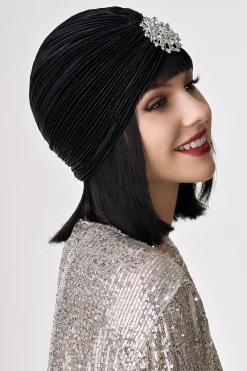 BABEYOND Hats<1920s Rhinestone Turban Hat