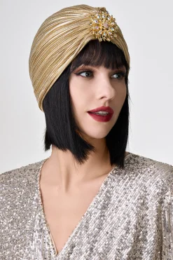 BABEYOND Hats<1920s Rhinestone Turban Hat