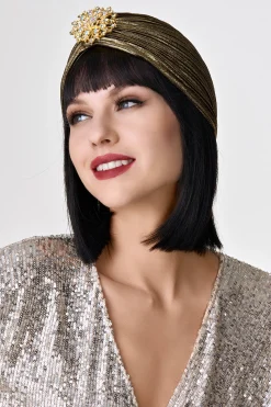 BABEYOND Hats<1920s Rhinestone Turban Hat