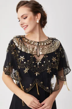 BABEYOND Shawls & Scarves | Vintage<1920s Sequin Beaded Evening Shawl
