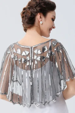 BABEYOND Shawls & Scarves | Vintage<1920s Sequin Gatsby Evening Shawl
