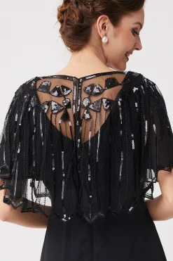 BABEYOND Shawls & Scarves | Vintage<1920s Sequin Gatsby Evening Shawl