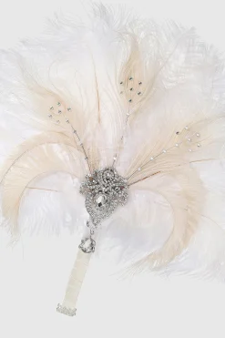 BABEYOND Fans | Vintage<1920s Vintage Rhinestone Feather Fan
