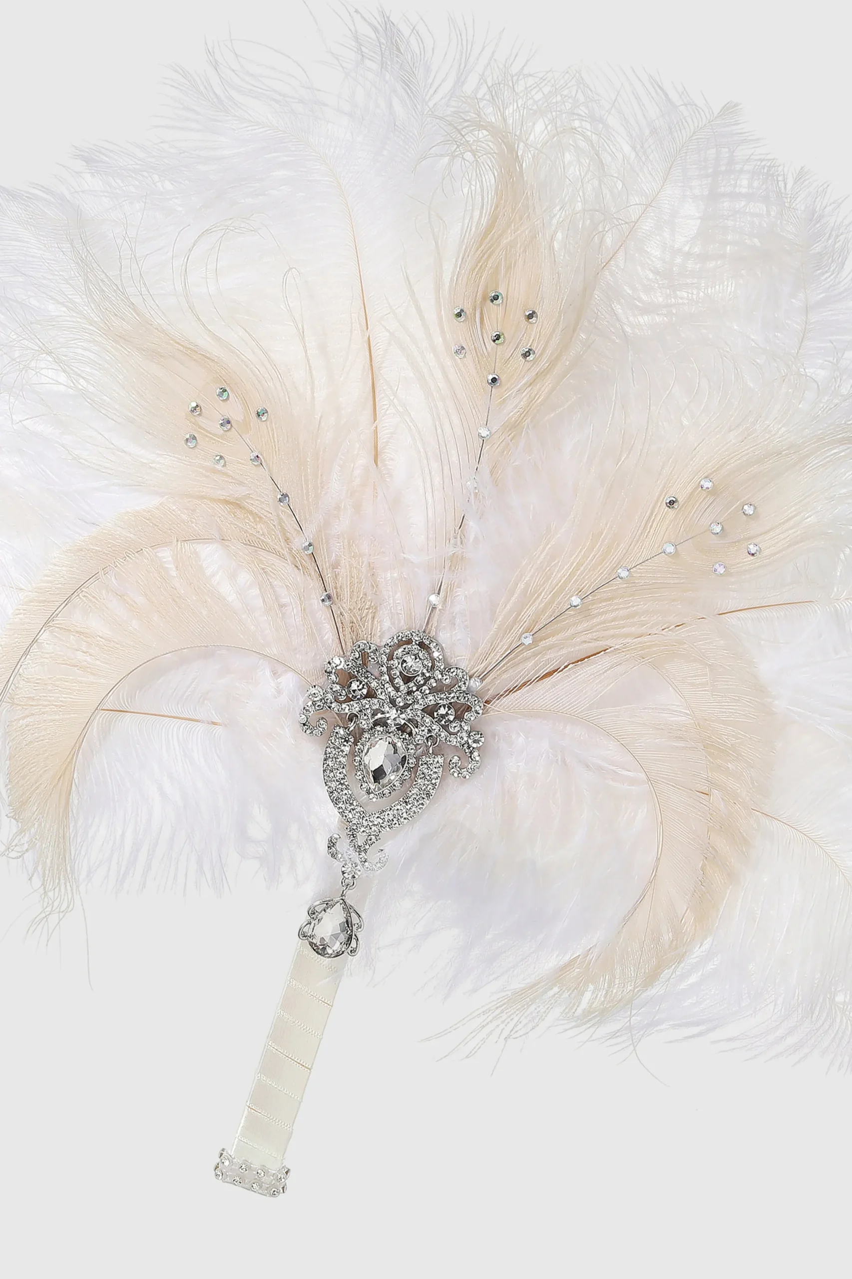 BABEYOND Fans | Vintage<1920s Vintage Rhinestone Feather Fan