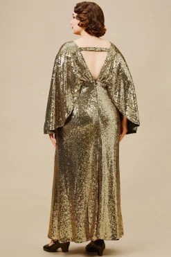 BABEYOND Plus Size<Scoop Neck Sheer Angel Sleeve Plus Size Dress