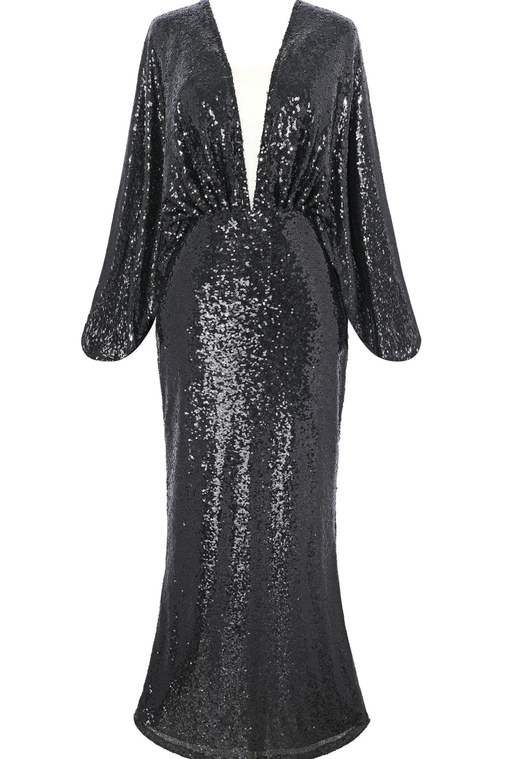 BABEYOND Plus Size<Scoop Neck Sheer Angel Sleeve Plus Size Dress