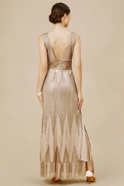 BABEYOND Evening Dresses | Formal Dresses<Scoop Neck Sheer Side Slit Sequin Dress
