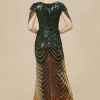 BABEYOND Bead | Ceremony<Sheer Scoop Neck Iridescent Sequin Dress