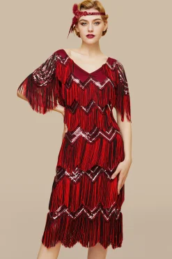 BABEYOND Flapper Dresses | Fringe<Shimmering Tiered Fringe Sequin Dress