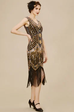 BABEYOND Sequin | Flapper Dresses<Sleeveless V-Neck Cocktail Party Dress
